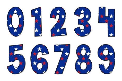 Adorable Handcrafted American Flag Number Set 25784954 Vector Art At