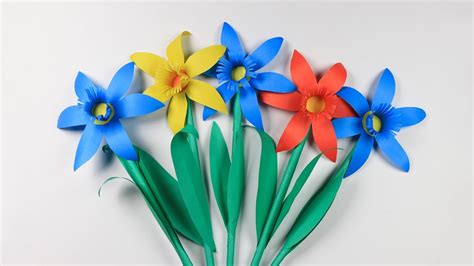 How To Make Paper Daffodils Flower Paper Flower Making Sb Crafts Youtube