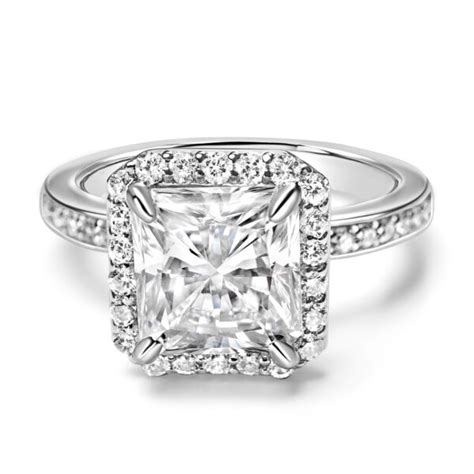 Radiant Cut Diamond Halo Style Engagement Ring In Platinum Adamas