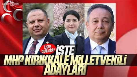 Mhp K R Kkale Milletvekili Aday Listesi Belli Oldu G Ndem