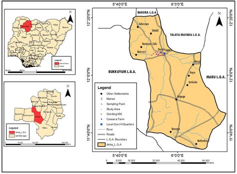 Map Of Anka Local Government Area Of Zamfara State Nigeria Showing