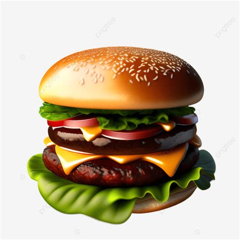 Three Dimensional 3d Realistic Burger Digital Artwork 3d Burger 3d