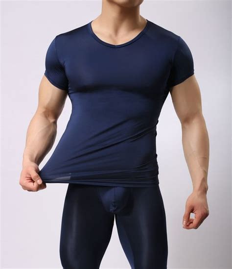 2021 Sex Costumes For Men Pyjama Sleepwear Ultra Thin Tight Sleep Set Mens Black White Silk Sexy