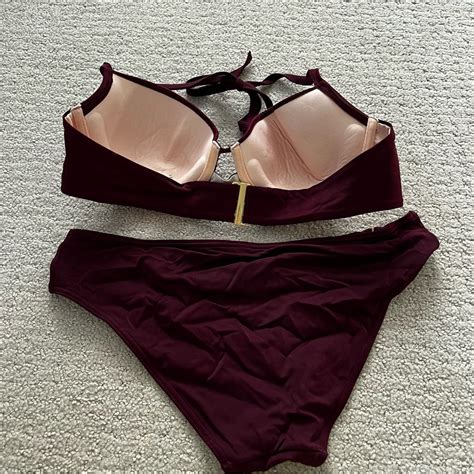 Victoria S Secret Dark Purple Bikini Set With Gold Cl Gem