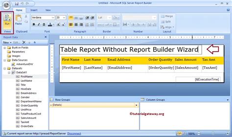 Create New Report In Ssrs Report Builder