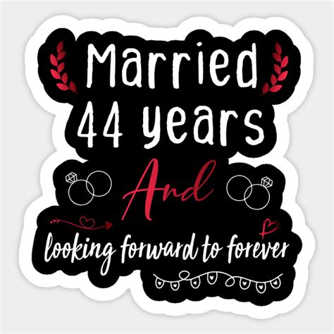 44th Wedding Anniversary Married 44 Years Wedding Anniversary Gift