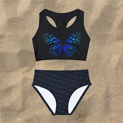 Swimwear For Girls Bikini Met Vlinder Strand Bikini Twee Delig Badpak