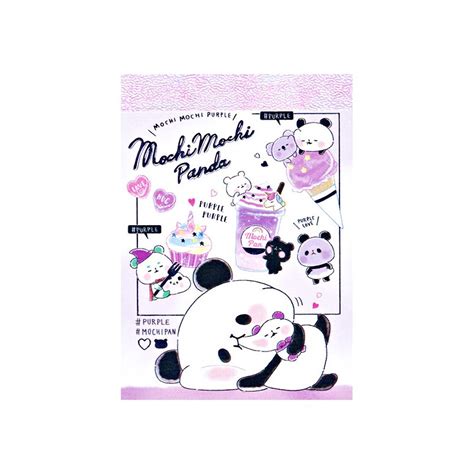 Mochi Panda Purple Mini Memo Pad Kawaii Panda Making Life Cuter