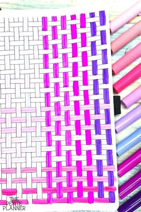 How To Draw Basket Weave Pattern Tutorial The Petite Planner