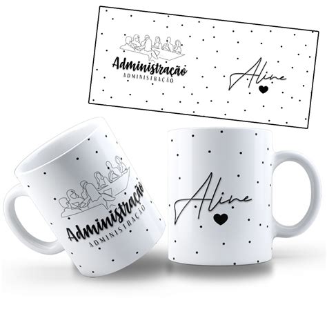 Caneca Administração Minimalista Personalizada Nome Elo7