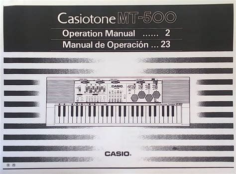 Owner S Manual Booklet For The Casio MT 500 Electronic Keyboard