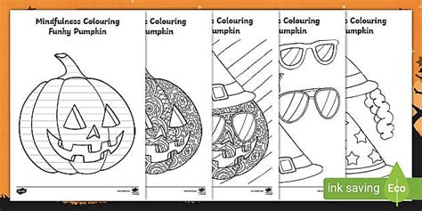 Funky Pumpkin Mindfulness Colouring Hecho Por Educadores