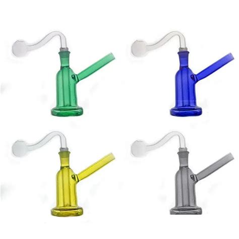 Pipas Para Fumar Est Mini Vidrio Quemador De Aceite Bong Color Grueso