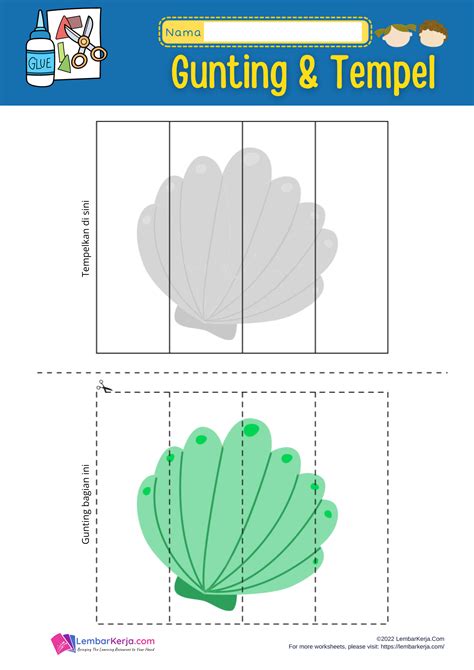 Gunting Tempel Kerang Lembarkerja