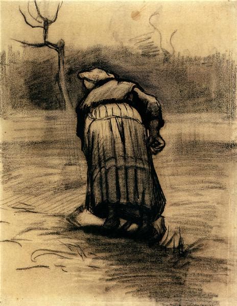 Peasant Woman Lifting Potatoes 1885 Vincent Van Gogh WikiArt Org