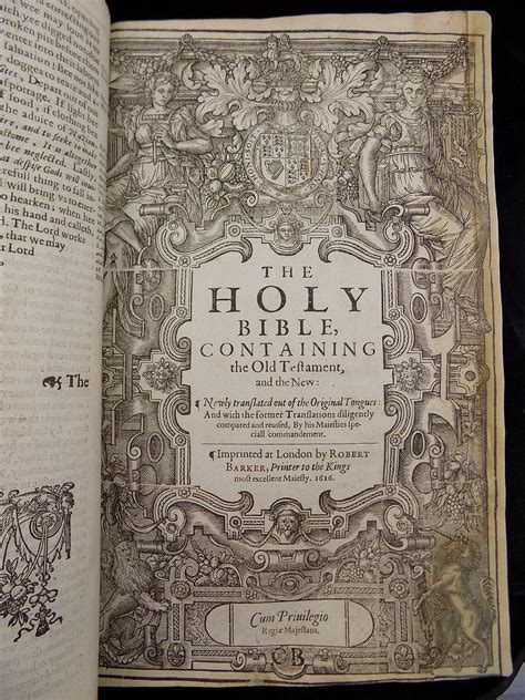 King James Holy Bible First Edition Lectern Folio Chained And