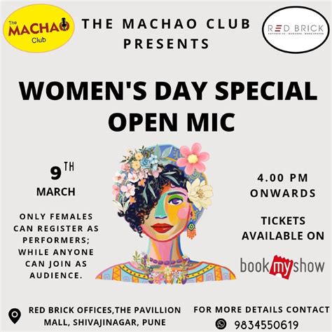 Machao Pune Women day special open mic, Redbrick Offices, Pavillion ...