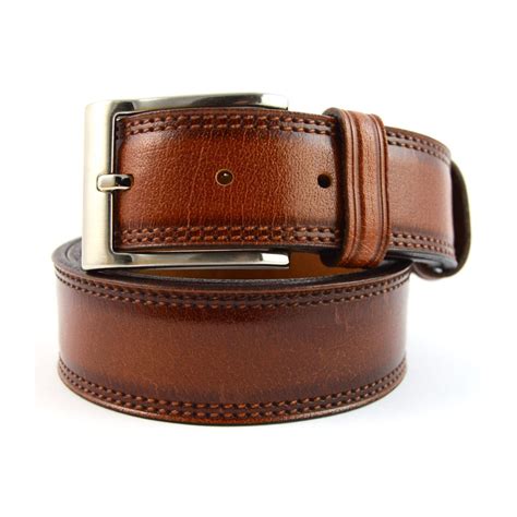 Buy Mens Cognac Leather Belt For Suit