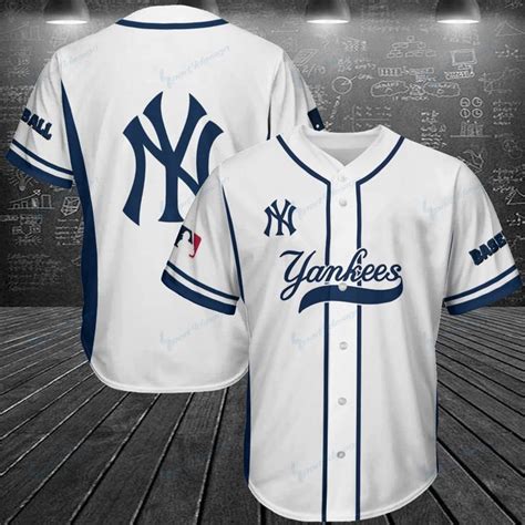 The New York Yankees Baseball Jersey Is On Display In Front Of A