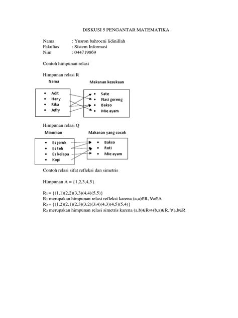 Diskusi 5 Pengantar Matematika Pdf Pdf