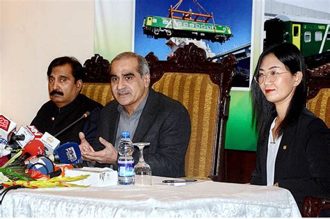 Federal Minister For Railways Khawaja Saad Rafique Addressing A Press