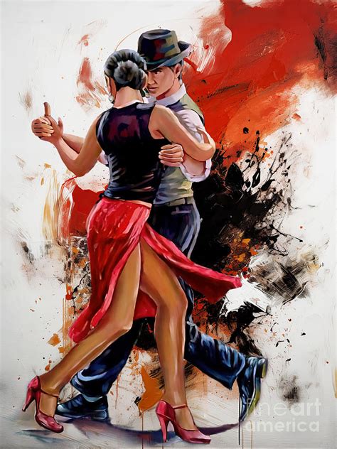 Tango Dancing Abstract Art Q2910 Painting By Gull G Fine Art America