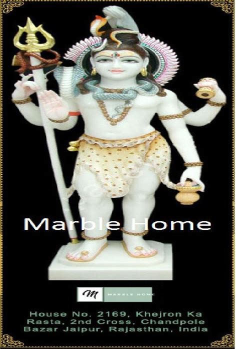 White Painted Lord Shiva Marble Statue For Worship Size 1 Feet At Rs