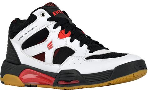 Ektelon Men's NFS Attack Mid White/Black/Red Racquetball Shoes ...