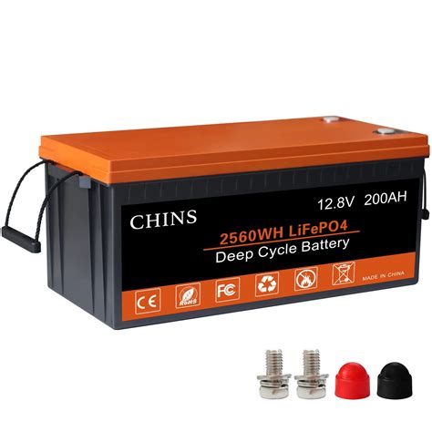 Buy CHINS 12V 200Ah Lithium Battery LiFePO4 Battery 200Ah Plus Built