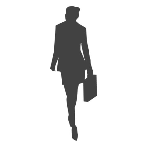 Businesswoman Walking Back Silhouette Transparent PNG SVG Vector File