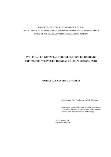 Pdf Avalia O Do Potencial Hidrogeol Gico De Rigeo Cprm Gov Br Jspui