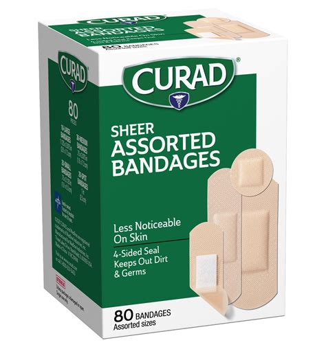 Sheer Bandages Assorted Sizes 80 Count Curad Bandages Official Site