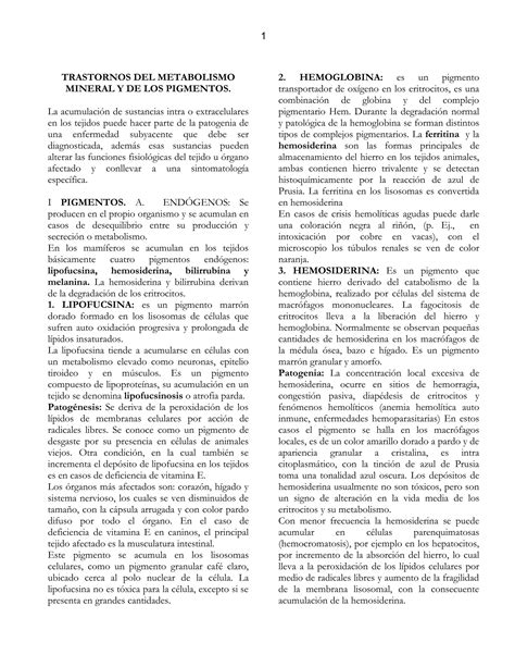 Trastornos De Minerales Y Pigmentos PDF