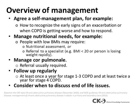 Clinical Knowledge Summaries CKS Chronic Obstructive Pulmonary Disease