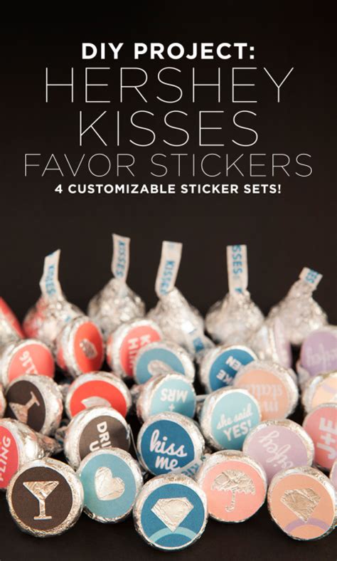 Diy Project Customizable Sticker Sets For Hershey Kiss Wedding Favors