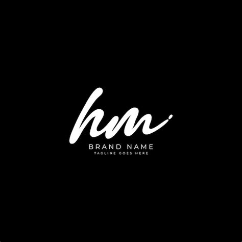 Modelo De Logotipo De Firma De La Letra Inicial De Hm Modelo De