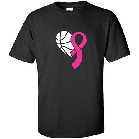 Breast Cancer Basketball Heart Ribbon Tee Mens