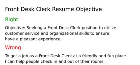 Top 16 Front Desk Clerk Resume Objective Examples