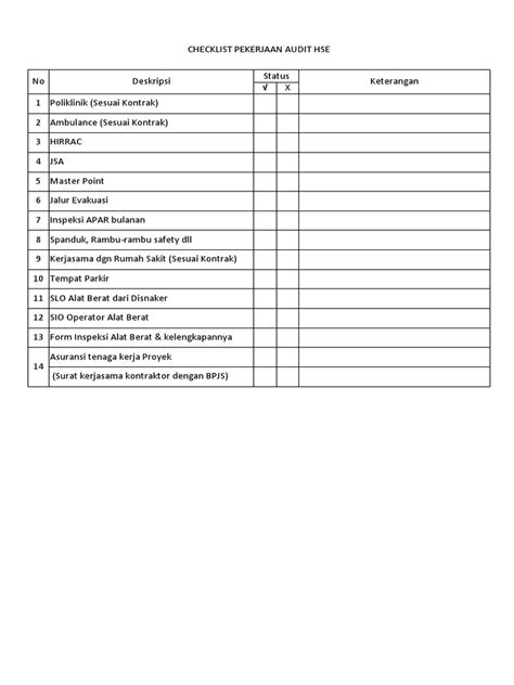 Checklist Apar Pdf