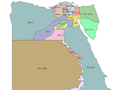 Digital Map of Egypt: Egypt's Administrative Division Map