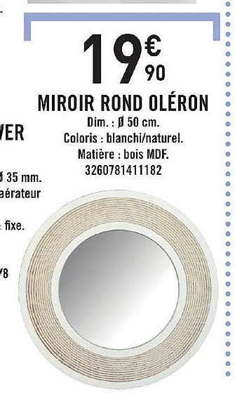 Promo Miroir Rond Oléron chez E Leclerc Brico iCatalogue fr