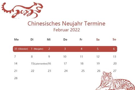 Wann Ist Chinesisches Neujahr 2022 Chinesisches Neujahr Datum 2022 2023