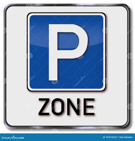 Sign parking zone stock vector. Illustration of city - 107610232