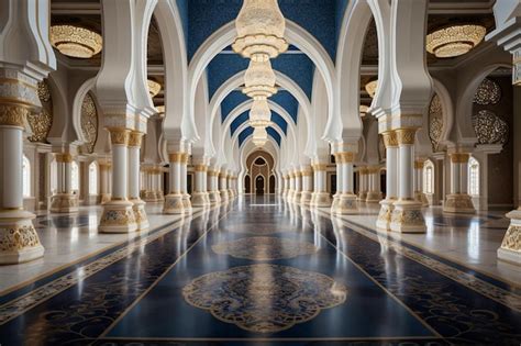 Premium Photo | Sacred Mosque Prayer Hall Interior