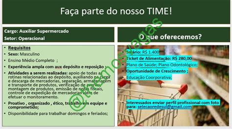 Auxiliar De Supermercado Teresina PI 01 Vaga S Themos Vagas