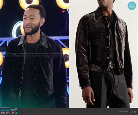 Wornontv John Legends Black Crocodile Velvet Jacket On The Voice John Legend Clothes And