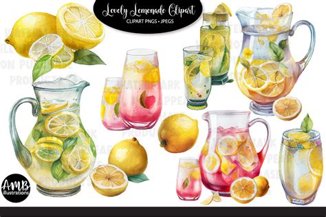 Lemonade Watercolour Clipart Graphic By Ambillustrations Creative Fabrica