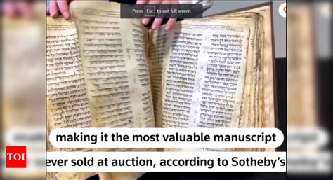 World S Oldest Near Complete Hebrew Bible Sells For 38 1 Million