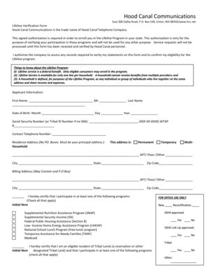 Fillable Online Hcc Lifeline Verification Form Hcc Fax Email Print