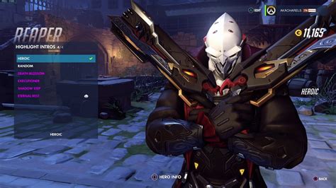 Overwatch Reaper Dracula Skin All Emotes Poses Intros And Weapons First Person Legendary